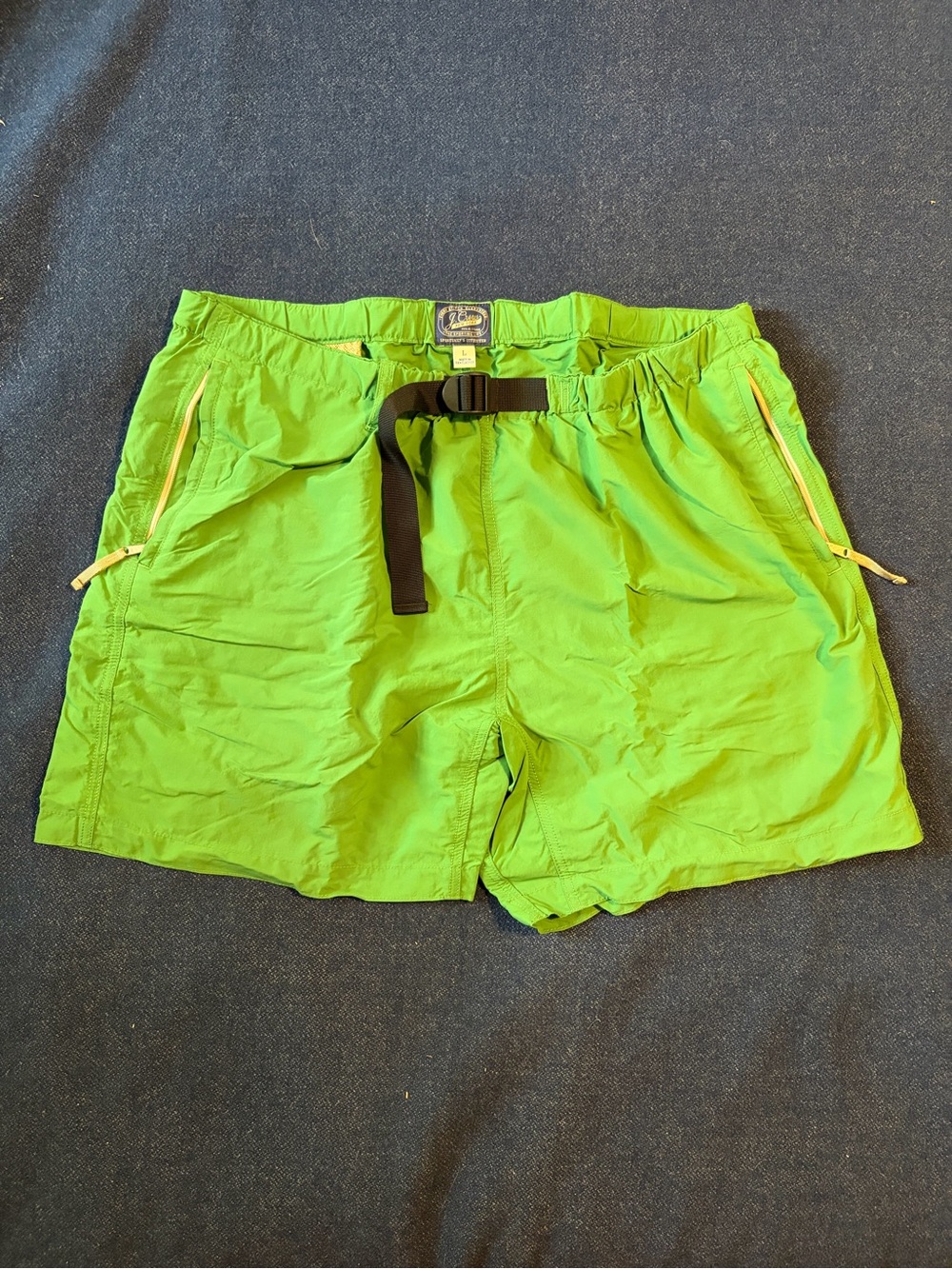 J. Crew Men's Lime Green Nylon Hiking Shorts, size Large